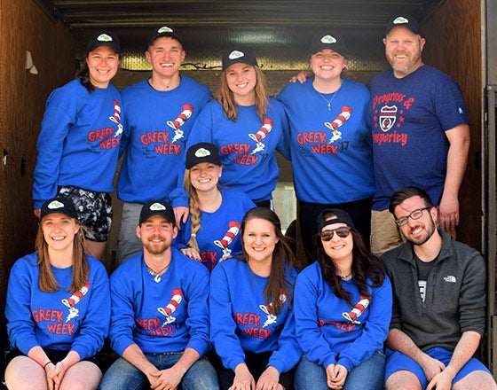 Greek Week team with Dr. Suess t-shirts