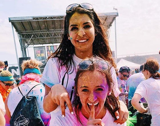 Sorority sisters at a color run