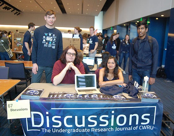 The Discussions student group at their booth