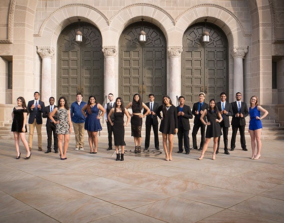 One of the student dancing groups posing for a photo