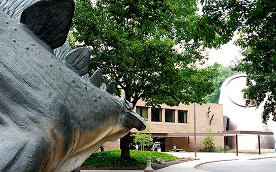 Dinosaur outside of the museum