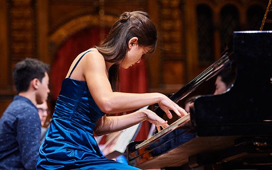 An pianist performing