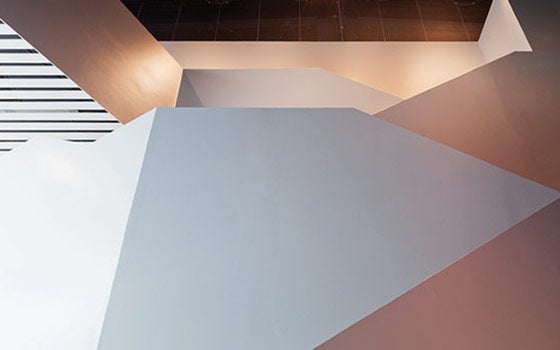 Interior view of the angles on the staircase