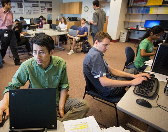 Students working in class