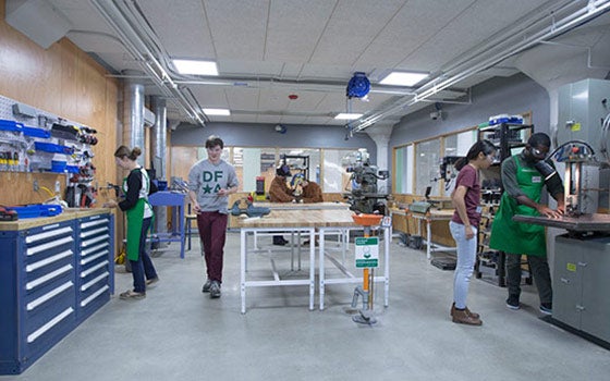 Students walking in the thinkbox