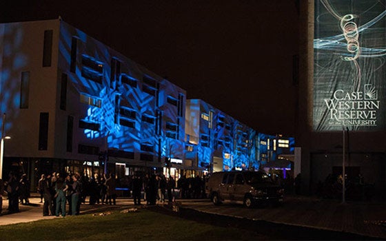 Uptown during the blue block party