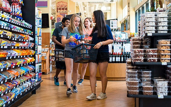 Students grocery shopping at Constantino's