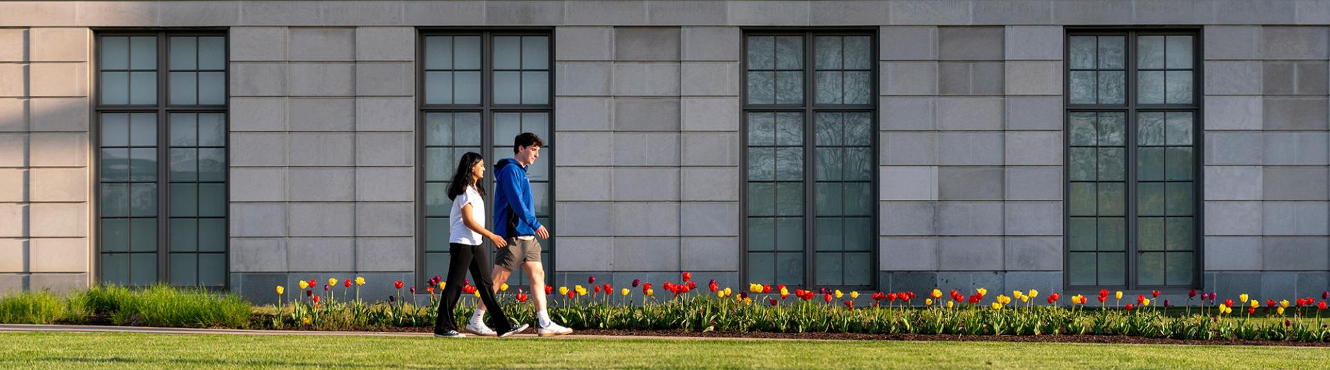 CWRU students walking on campus.