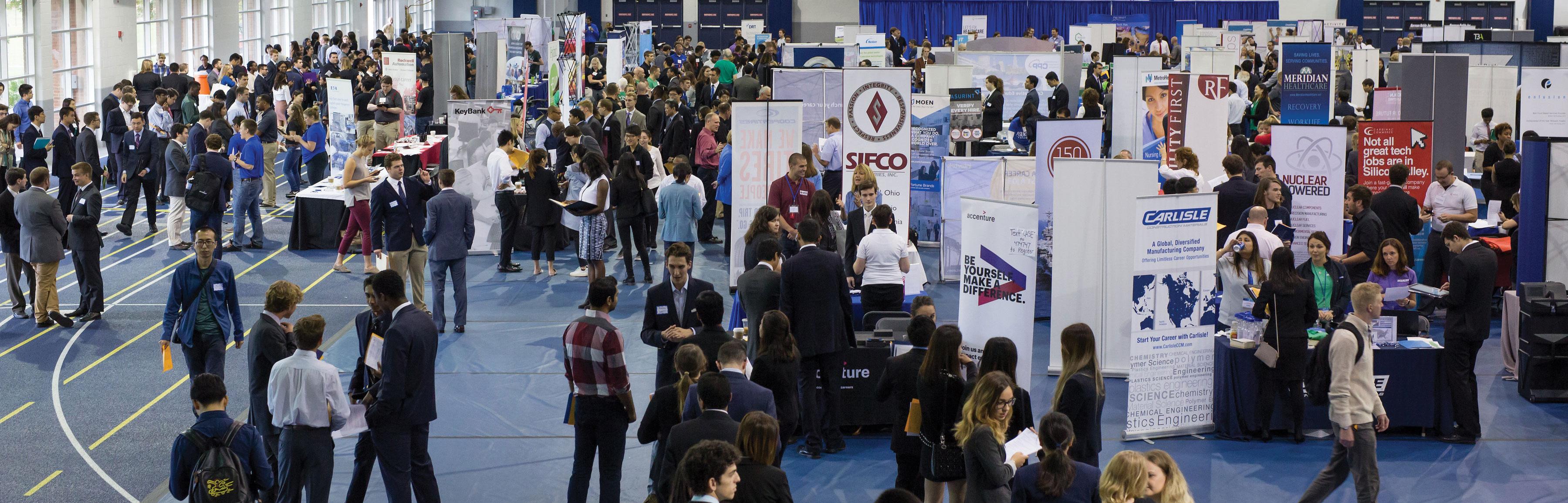 Career fair at Veale Athletic Center at Case Western Reserve University