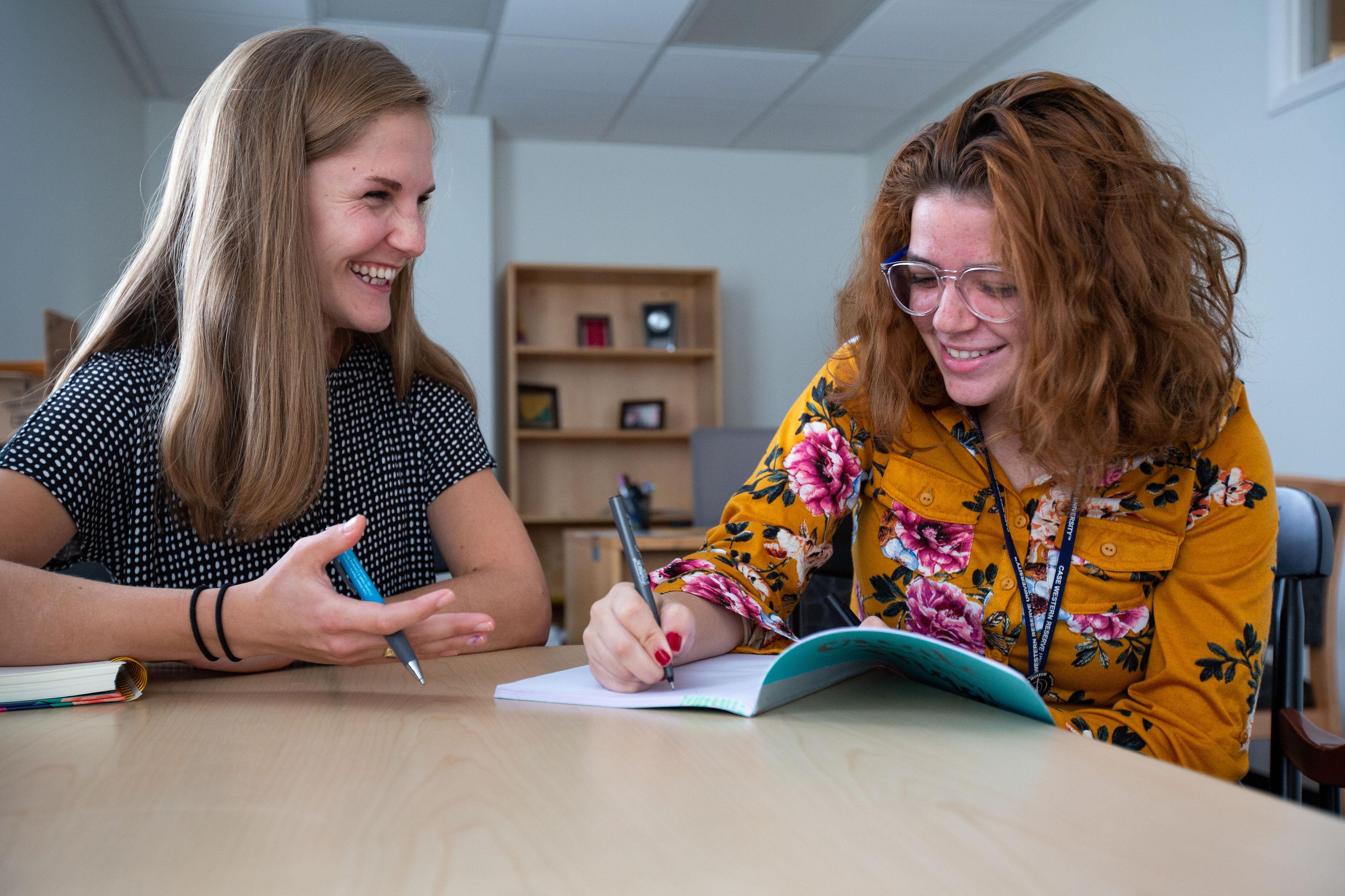 a student being advised by an advisor