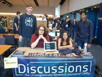The Discussions student group at their booth