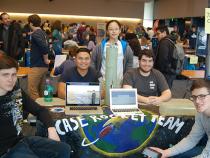 The Rocket club booth at the student org fair
