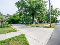 A photo of an entrance to a parking lot