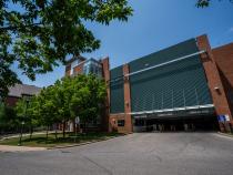 Photo of the outside of a parking garage