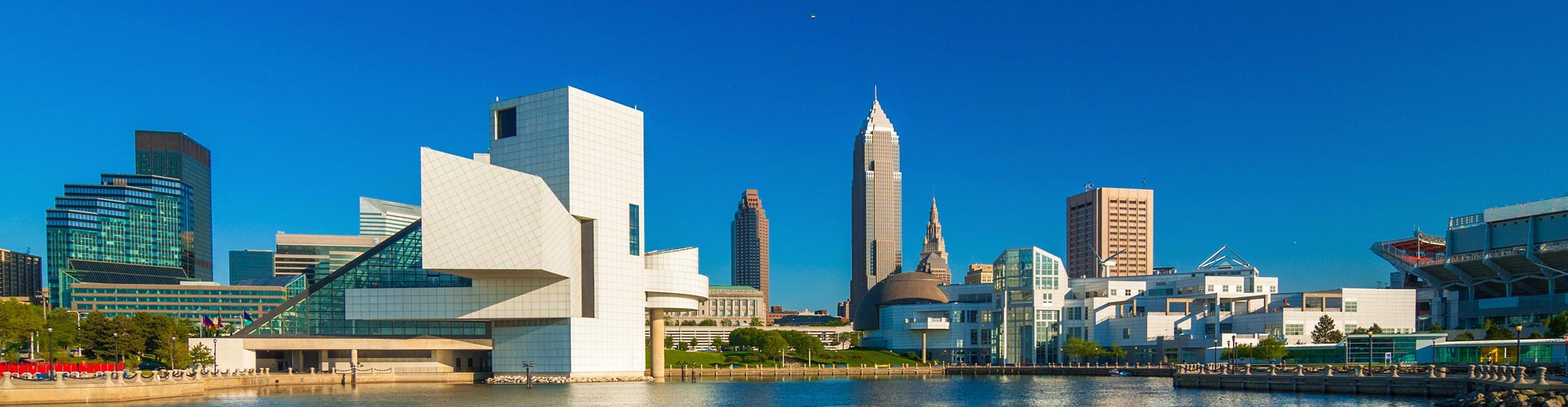 A view of Cleveland taken from Lake Erie