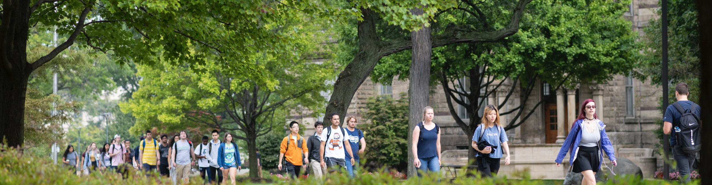 Students walking
