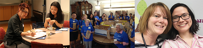 images of volunteers and donors