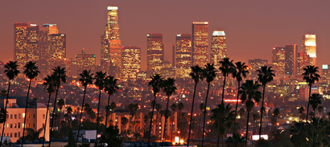 Los Angeles City Skyline, at dusk