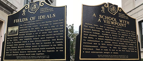 image of markers commemorating Underground Railroad