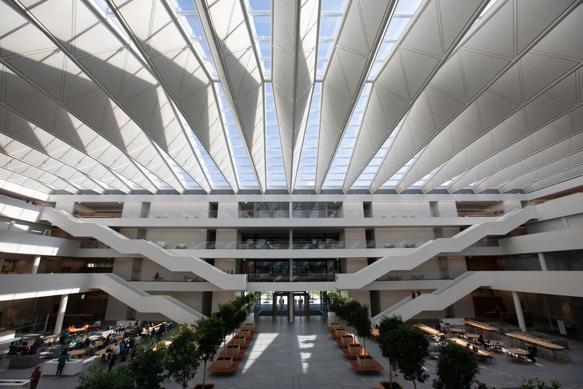 Interior of the Cosgrove Courtyard at Case Western Reserve and Cleveland Clinic's Health Education Campus