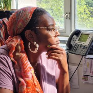 Janée Kelly in an office setting