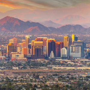 Phoenix, Arizona, skyline in the evening