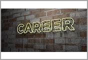 Neon sign that says "career"
