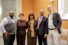 Group poses for camera at African Americans at CWRU Event