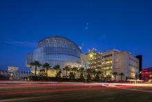 Academy Museum viewed at night