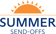 Summer Send-off Graphic identifier, a sun graphic above the wordmark
