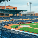 Durham Bulls ballpark viewed as empty in the daytime