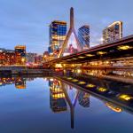 Boston skyline in the evening