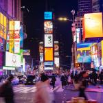 View of Times Square at nighttime