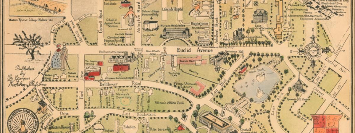 Illustration of University Circle Historic Map from 1950