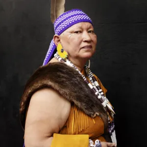 Color Image of indigenous woman in traditional outfit