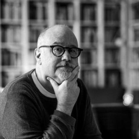 black and white photo of a man