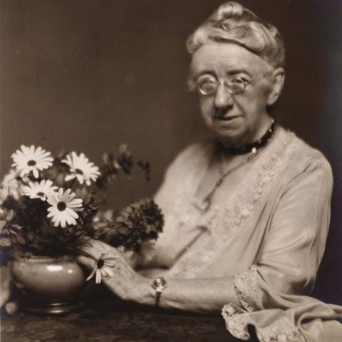 black and white picture of woman