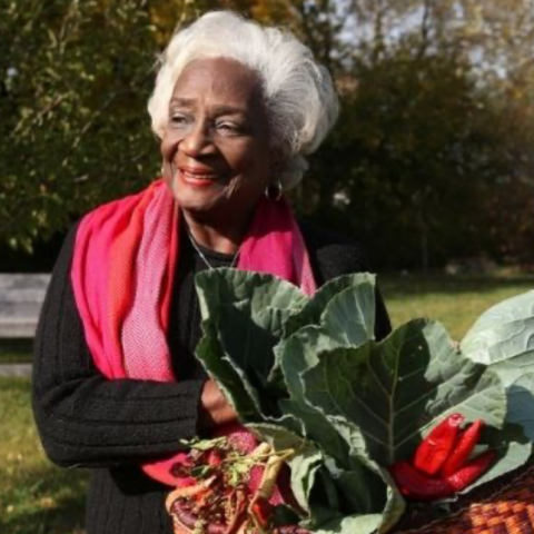 picture of woman with plants