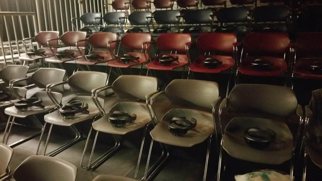 Photo of chairs and Microsoft HoloLens devices