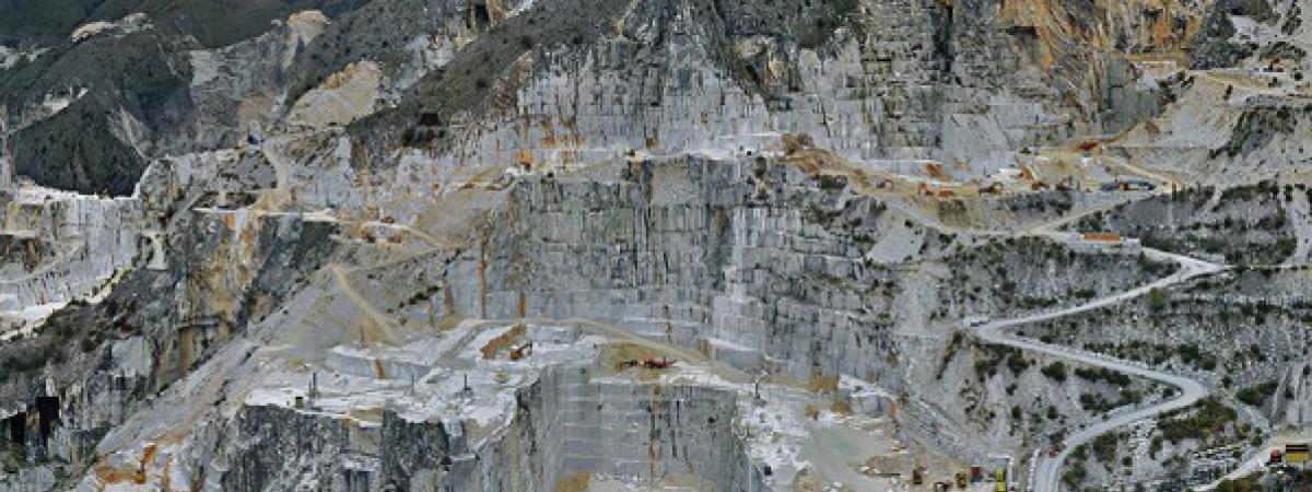 Image of mining operation on a mountainside