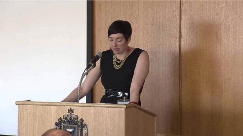Jessica Wolfendale at a podium
