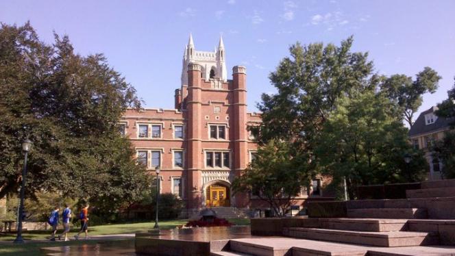 Haydn Hall and wet/dry fountain
