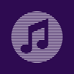 Arts After Dark logo purple with music note in center