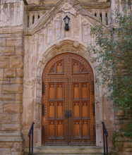 Photo of Harkness Chapel doors