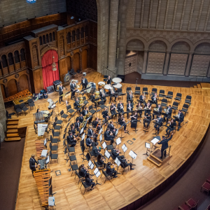 Screen shot of Symp Winds on stage at MPAC, Silver Hall