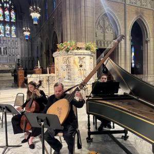 HPP Ensembles, Danur and Mike performing on historical instruments in a church.