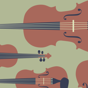 String instruments on green background