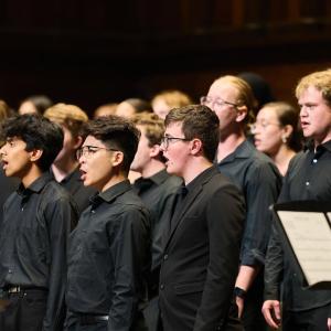 Photo of concert choir performing on stage at Maltz on 10-14-2024.