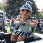 Spartan mascot parade