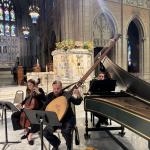 HPP Ensembles, Danur and Mike performing on historical instruments in a church.